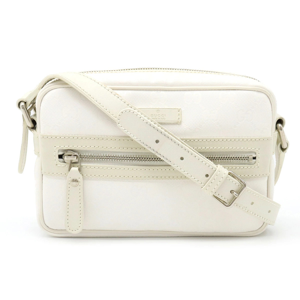 Gucci GG Imprime Crossbody Bag Leather White